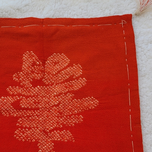 Vintage Silk Kimono Fabric Reverses to  Shibori Fabric Decoration 14" x 15" - Picture 8 of 12